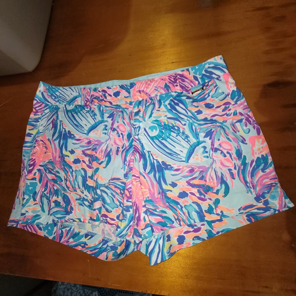 Lilly Pulitzer Callahan Shorts Size 14 Serene Blue Seas